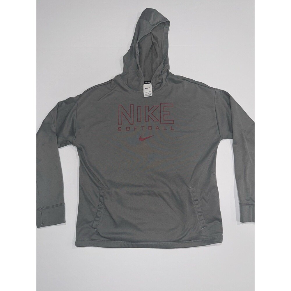 Nike Youth Softball Therma-Fit Gray Hoodie Size XL Athletic Fit